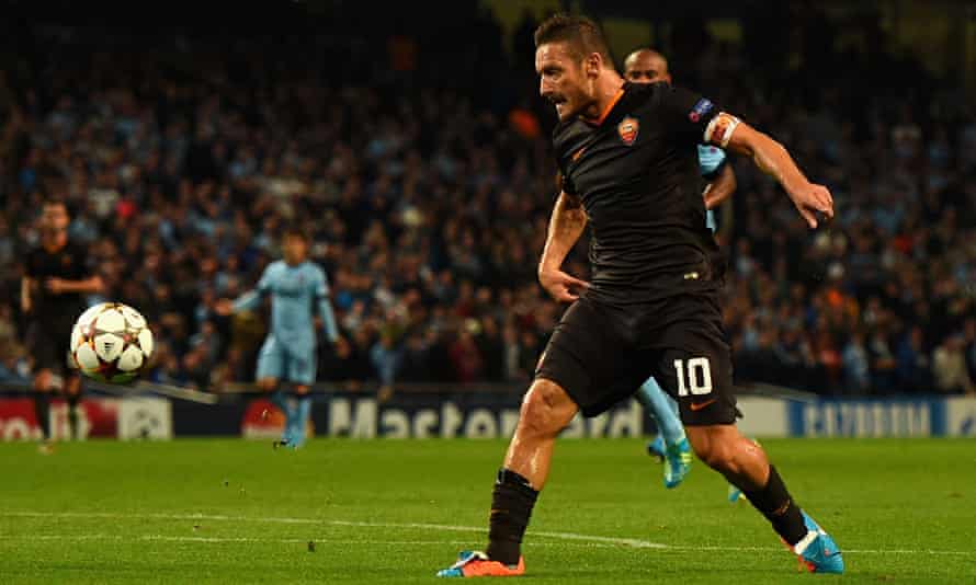 Francesco Totti Admits Manchester City S Tweet Inspired Him To Score Roma The Guardian