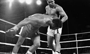 Muhammad Ali v George Foreman in their famous1974 fight which saw Ali regain the title