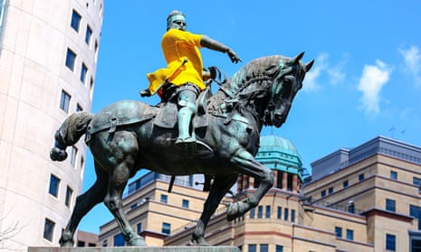 The statue of Black Prince in Leeds