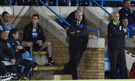Alan Pardew watches on as Newcastle beat Gillingham in the League Cup in midweek.