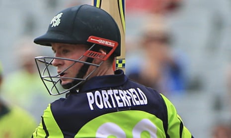 Ireland's captain William Porterfield was the only batsman to distinguish himself in their innings.