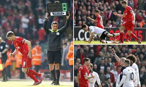 Liverpool's Steven Gerrard sent off after 38 seconds against Manchester United | Liverpool | The Guardian