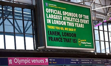 The Paddy Power billboard at London Bridge Station