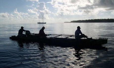 Fishermen off South Pacific island Tokelau