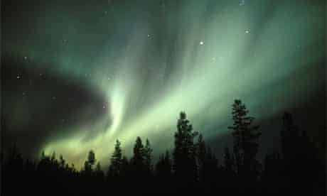 Northern lights (aurora borealis) near Gallivare, Northern Sweden 