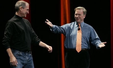 Steve Jobs of Apple and Google's Eric Schmidt