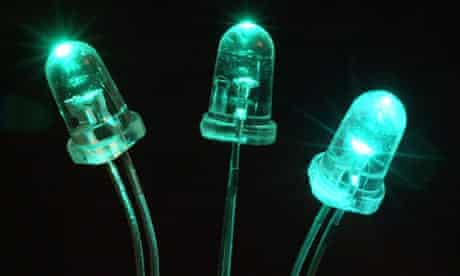 Green LEDs using gallium nitride
