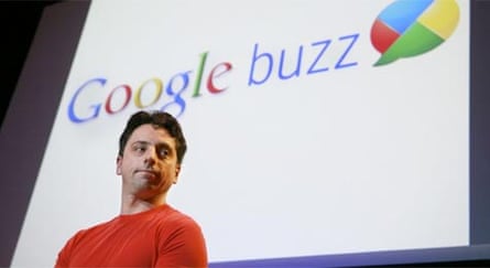 Google co-founder Sergey Brin at the launch of the company's new Buzz product
