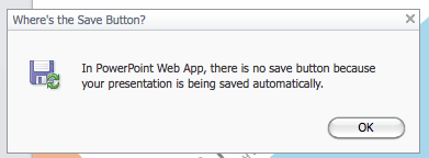 Powerpoint Web App saves automatically
