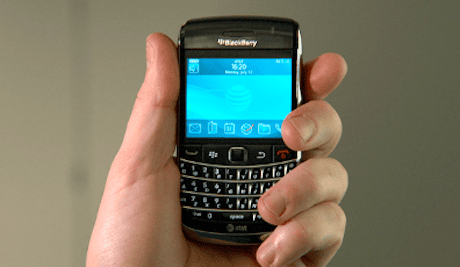 Blackberry held in way that loses reception