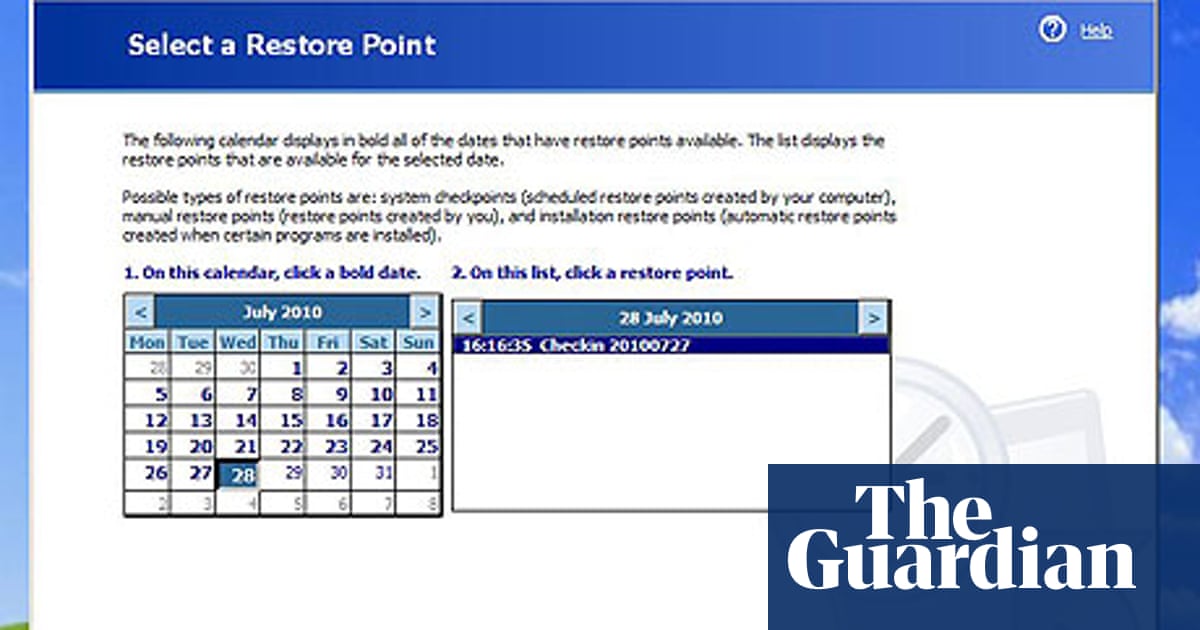 System Restore Doesn't Work In Windows Xp | Technology | The Guardian