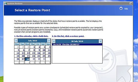 System Restore Doesn't Work In Windows Xp | Technology | The Guardian