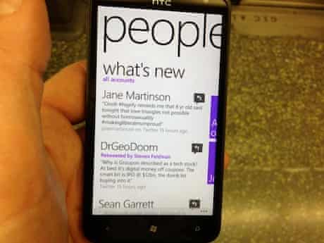 People Hub in Windows Phone Mango on HTC Titan