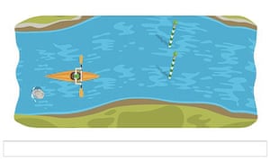 London 2012 slalom canoe: Thursday's Google doodle game
