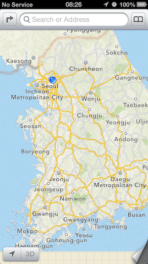 Seoul on Apple maps