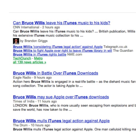 Bruce Willis stories on Google News