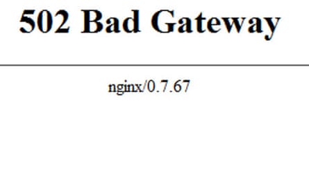 502 Bad Gateway Error What To Do When You Can T Get Through To A Website Computing The Guardian