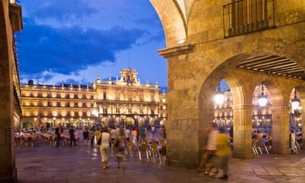 Plaza Mayor in Salamanca at night