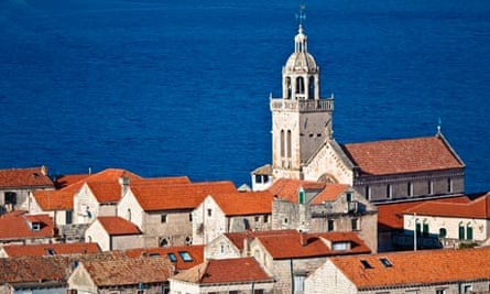 Korcula town with cathedra
