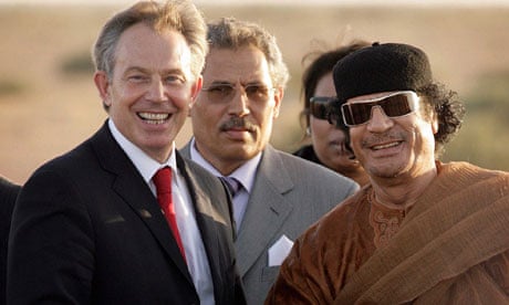 Tony Blair with Colonel Gadaffi in 2007