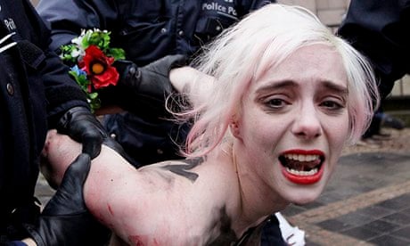 FEMEN protest against EU-Russia Summit in Brussels