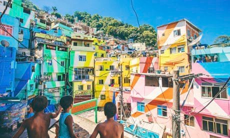 Colourful houses in Santa Marta favela