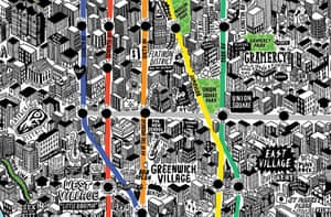 Close-up of New York map by Jenni Sparks