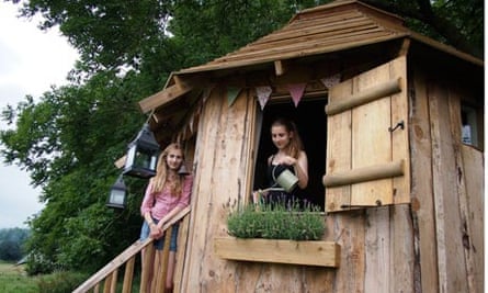 Daughters in their treehouse