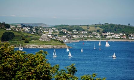 St Mawes and Falmouth Bay from Pendennis, Cornwall