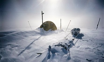 An overnight camping spot close to the South Pole
