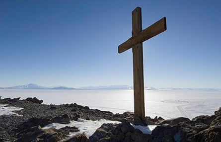 Cross on Observation Hill, Ross Island, Antarctica