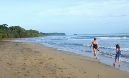 Jayne and Lucy on the beach near Puerto Viejo