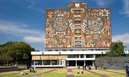 This mosaic mural at the National Autonomous University show scenes from Mexico’s pre-Hispanic past.