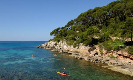 Kayaking in Menorca.