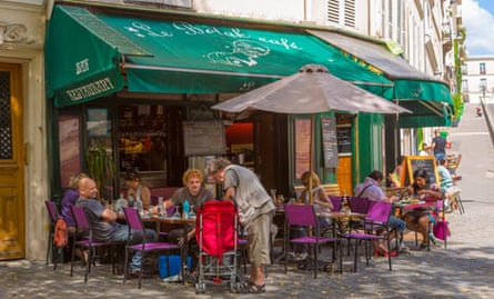 Street cafes in Montmartre.