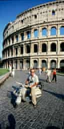 Peter Moore in front of the Colosseum, Rome