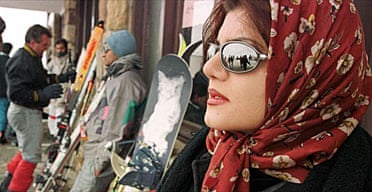 Skiing, Dizin, Iran