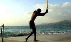 Cricket on a a Caribbean beach