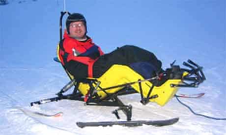 John Horan on a ski cart
