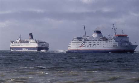 Ferries on the way to Calais
