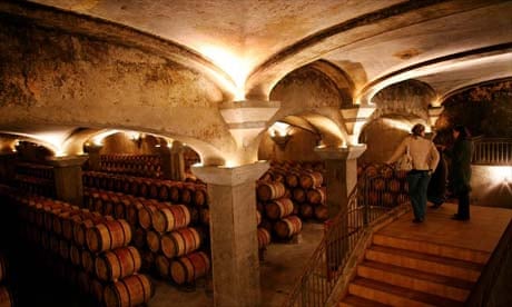 A wine cellar in Bordeaux, France