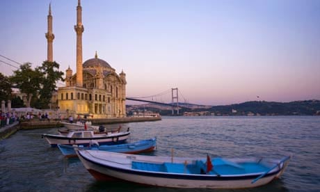 Ortakoy Mosque and the Bosphorus Bridge, Istanbul, Turkey