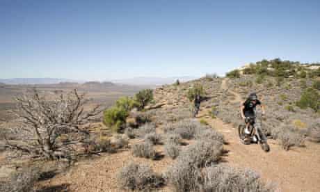 Susan Greenwood mountain biking in Gooseberry Mesa, Utah, US