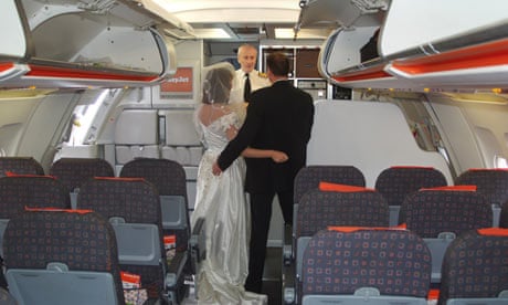 A mocked-up marriage on an easyJet flight