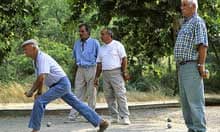 Playing petanque with locals in Verdon, France