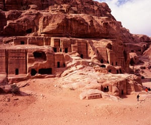 Ruins of cliff dwellings, Petra, Jordan