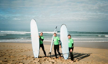 Paul Simon and friends surfing in Portugal.