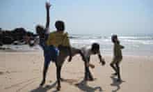 Kids on the beach at Toubab Dialao, Senegal