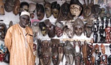Wood carvings at Marché Kermel, Senegal