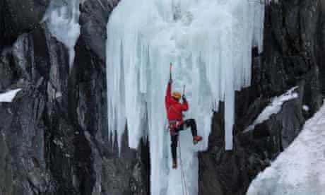 Ice-climbing, Rjukan, Norway